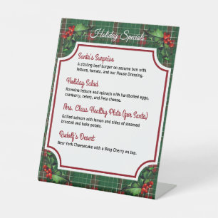 Expositor En L Navidades Green Plaid Restaurant Specials