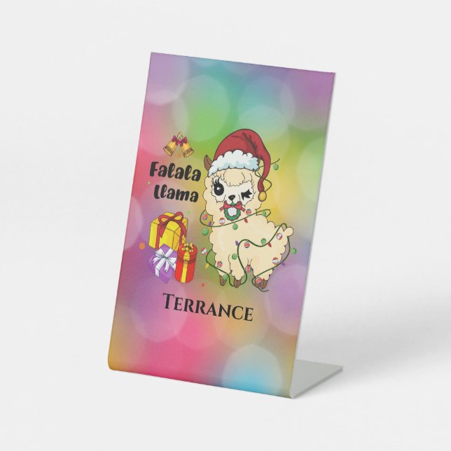 Expositor En L Navidades llaman Rótulo Pedestal (Anverso)