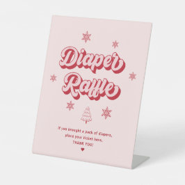 Expositor En L Navidades rosados Baby Shower Diaper Raffle