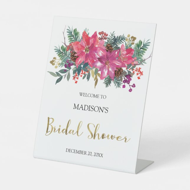 Expositor En L Navidades rosados de Poinsettia (Anverso)