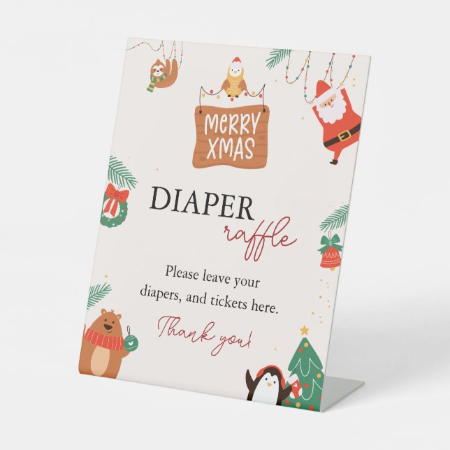 Expositor En L Navidades Santa Baby Shower Diaper Raffle (Anverso)