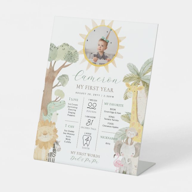 Expositor En L Nayala Safari Animals First Birday Milestone (Anverso)