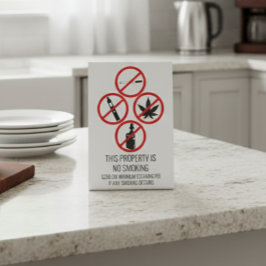 Expositor En L Negocio de Alquiler a Corto Plazo Sin Fumar Cigarr