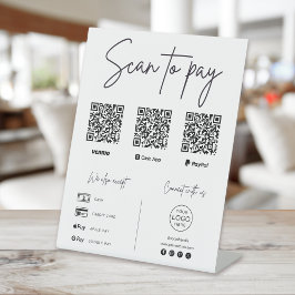 Expositor En L Negocio de Código QR para Pagar al Escanear