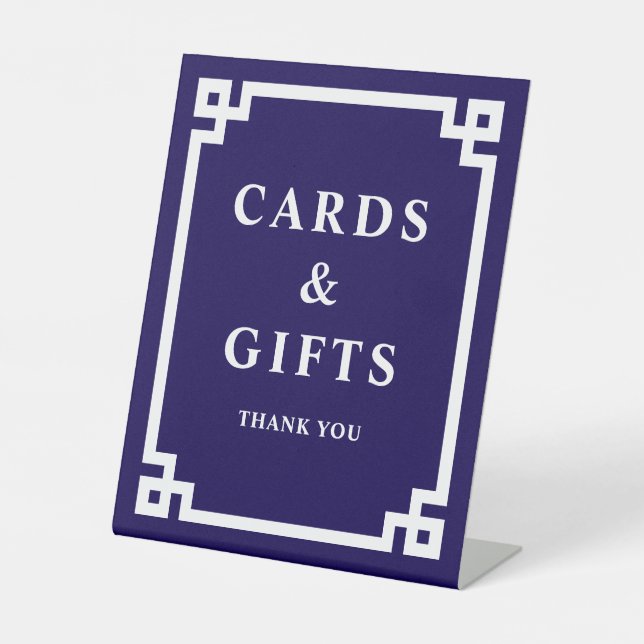 Expositor En L Negra azul negrita Griega tarjetas de frontera y r (Anverso)