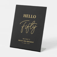 Negro & Oro | Cincuenta Hola Cumpleaños 50 Bienven
