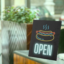 Expositor En L Neon Hot Dog Open Pedestal Rótulo