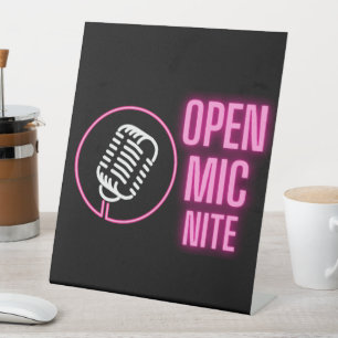 Expositor En L Neon Pink Open Mic Tabletop