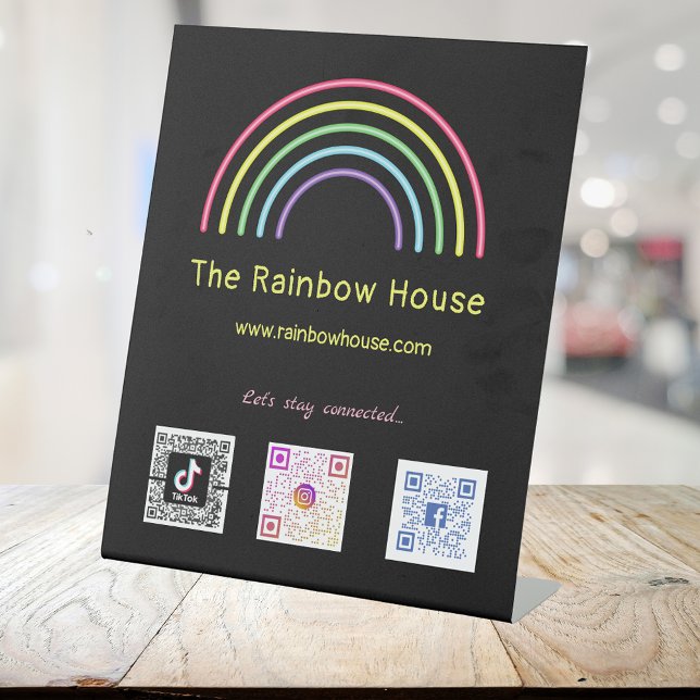 Expositor En L Neon Rainbow Social Media Scan Codes (Subido por el creador)