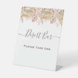 Expositor En L Neutral Palm and Pampas Flower Decor Wedding