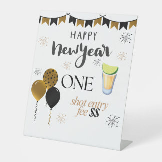 Expositor En L New Year One Shot Entry Fee Party Sign