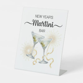 Expositor En L New Year’s Celebration Martini Bar Pedestal Sign