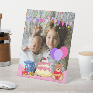 Expositor En L Niños pequeños rosados juguetes conmemoración del 