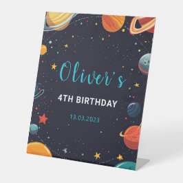 Expositor En L Niños Planetas del espacio exterior Rótulo Pedesta