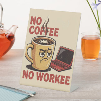 Expositor En L No Café, No Trabajo