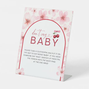 Expositor En L No digas bebé   Juego Baby Shower Cherry Blossom