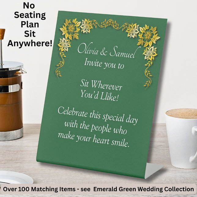 Expositor En L No Seating Chart - Wedding Emerald Green & Gold (Subido por el creador)