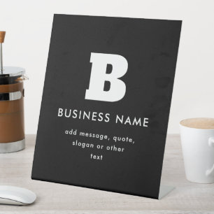 Expositor En L Nombre comercial editable y eslogan Blanco y neg