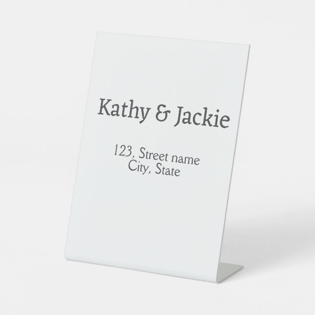 Expositor En L Nombre de la pareja negra blanca dirección de la c (Anverso)