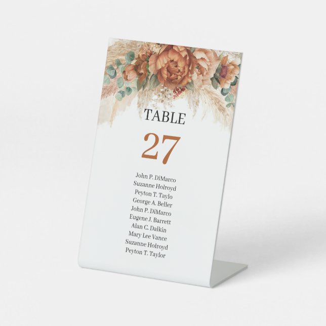 Expositor En L Nombre del invitado Boho Terracotta and burgundy f (Anverso)