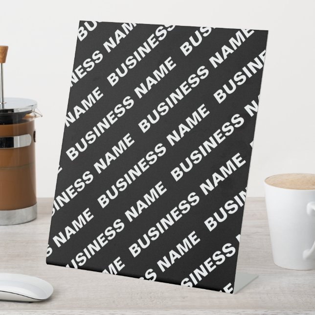 Expositor En L Nombre modificable repetible negrita | Blanco negr (In Situ)