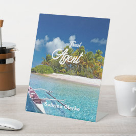 Expositor En L Nombre personalizado de la isla de vacaciones