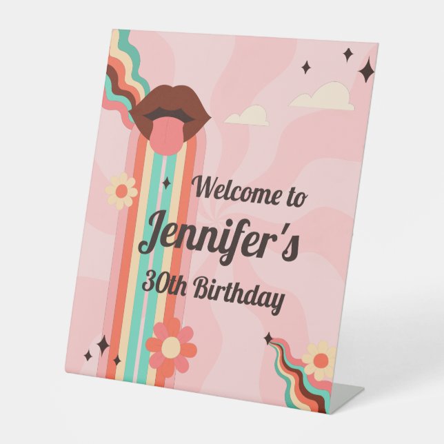 Expositor En L Nombre personalizado, fiesta de cumpleaños de Funk (Anverso)