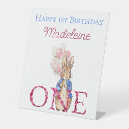 Expositor En L Nombre personalizado Peter el conejo primer cumple