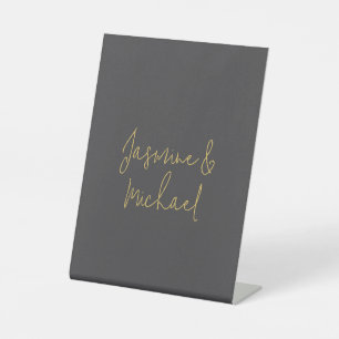 Expositor En L Nombres de Pareja Lovely Chic Caligrafía Gris & Do