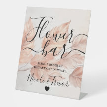 Nombres personalizados Bar de flores de acuarela H
