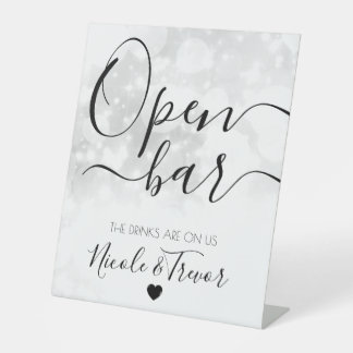 Expositor En L Nombres personalizados Caligrafía Bokeh blanco Bar