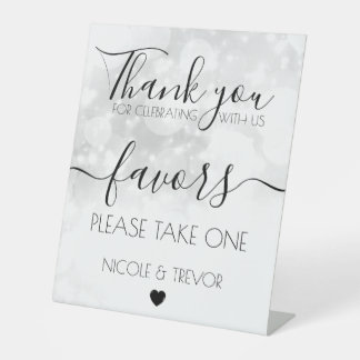 Expositor En L Nombres personalizados Favoritos Bokeh Blanco Boda