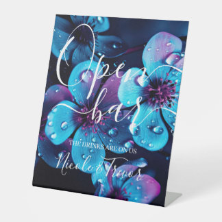 Expositor En L Nombres Personalizados Flores Negritas Boda Barra 