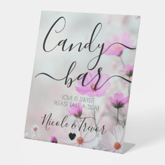 Expositor En L Nombres personalizados flores rosadas caligrafía b