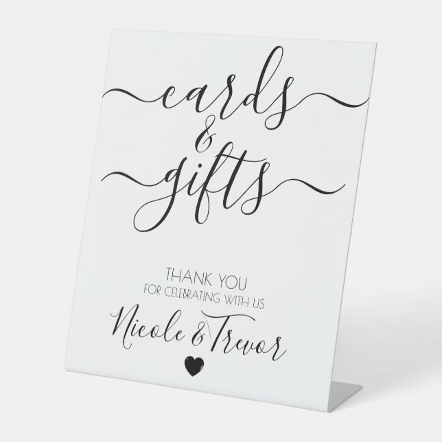 Expositor En L Nombres personalizados Tarjetas de caligrafía blan (Anverso)