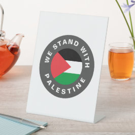 Expositor En L Nosotros apoyamos a Palestina bandera con texto pe