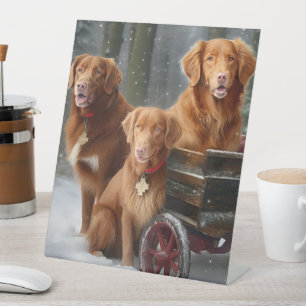 Expositor En L Nova Scotia Duck Toller Retriever Trineo Nevado