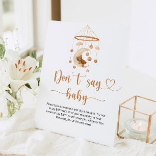 Expositor En L Novia Boho No digas bebé Rótulo Pedestal