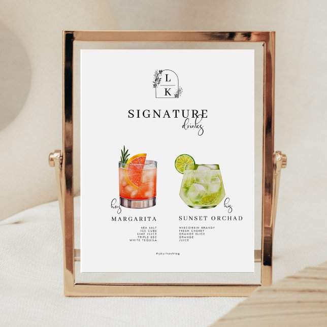 Expositor En L Novia y novio | Menú de bebidas con firma (Subido por el creador)