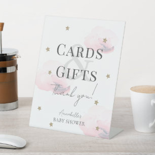 Expositor En L Nube 9 nubes rosadas Chicas Tarjetas Baby Shower y