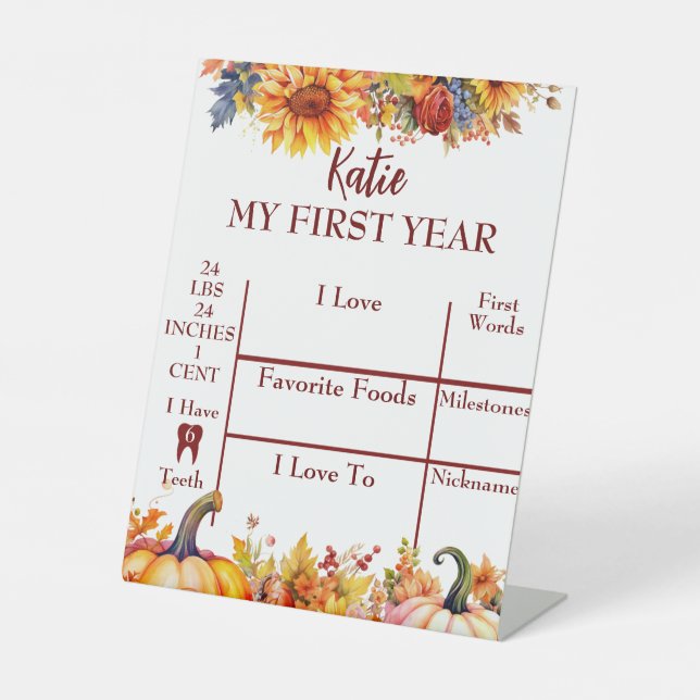 Expositor En L Nuestra calabaza se está volviendo un año (Anverso)