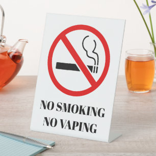 Expositor En L ¡NUEVO! 🚭 No Fumar Rótulo Peatonal Vaping - 6" X