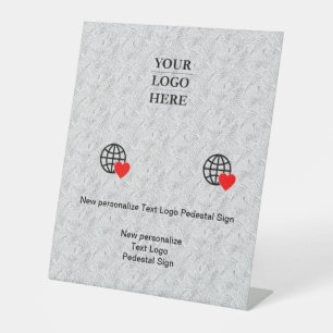 Expositor En L Nuevo Rótulo Pedestal con logotipo de texto person