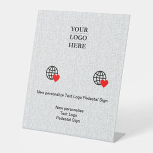 Expositor En L Nuevo Rótulo Pedestal con logotipo de texto person