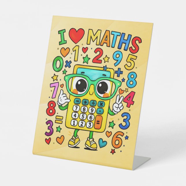 Expositor En L Number Day I Love Maths Pedestal Sign for Schools (Anverso)