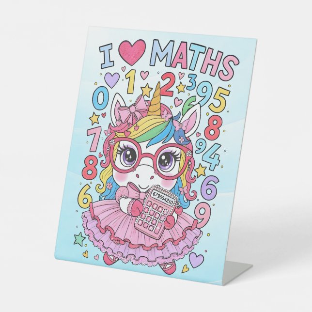 Expositor En L Number Day I Love Maths Pedestal Sign for Schools (Anverso)
