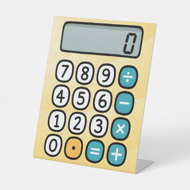 Expositor En L Number Day Maths Calculator Pedestal Sign for Scho (Anverso)