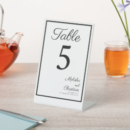 Expositor En L Número de la tabla de señas para un boda moderno.