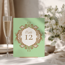 Expositor En L Número de mesa de boda barroco menta