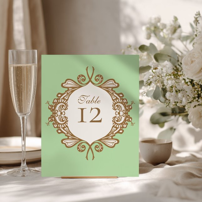 Expositor En L Número de mesa de boda barroco menta (Subido por el creador)